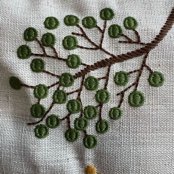 Embroidered Spring Wildflowers Throw Pillow Cover 18x18 - Picture 4 of 7